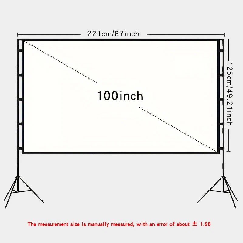 Double triangular bracket projection screen, more stable and not afraid of wind, easy to install, with storage bag