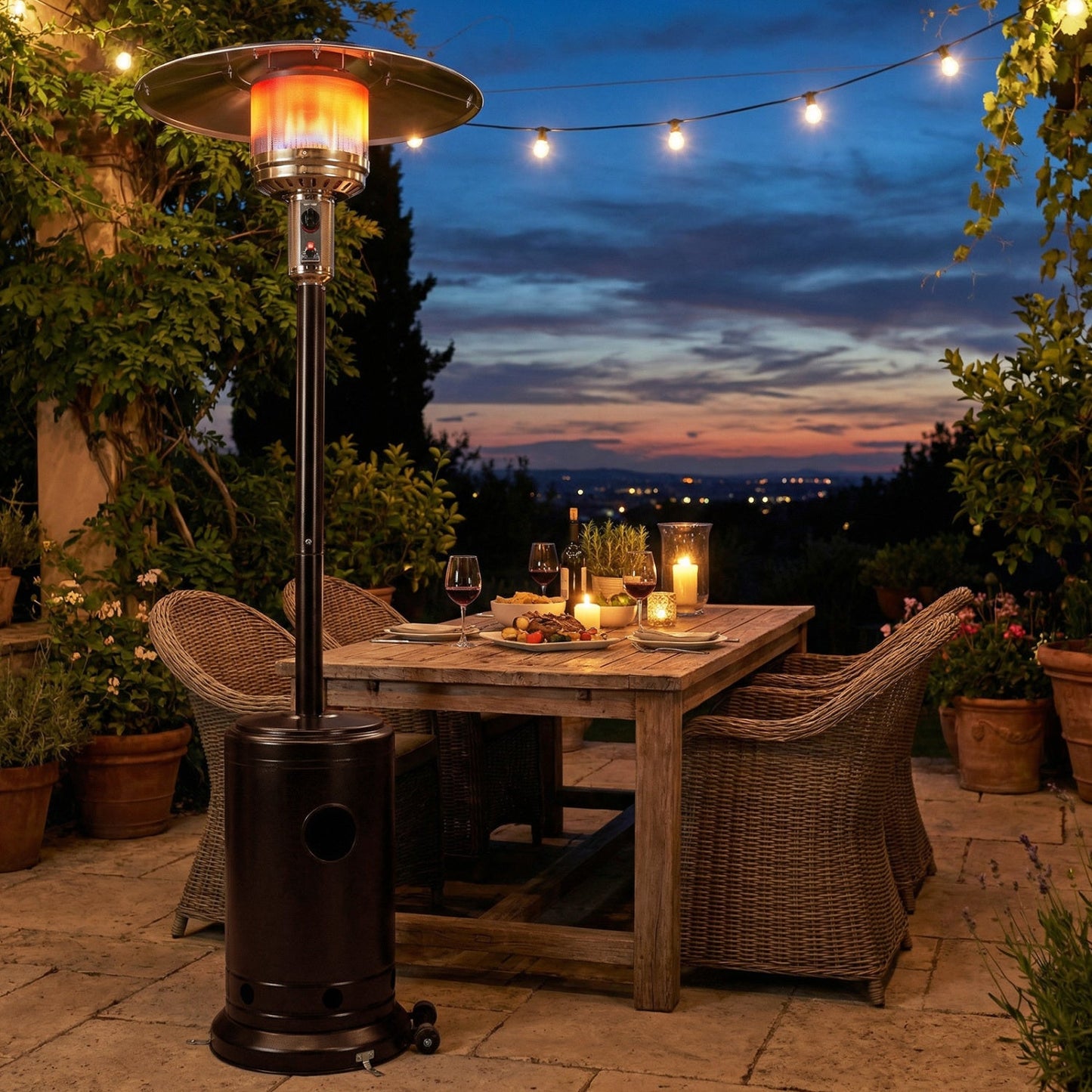 50 000 BTU Patio Propane Gas Heater with Stainless Steel Burner