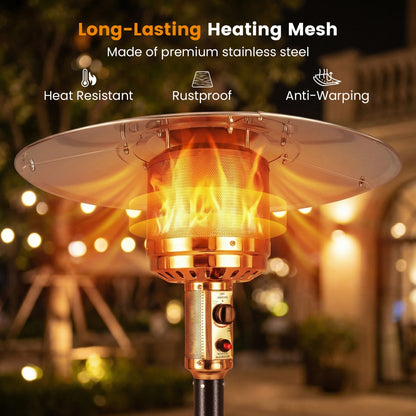 50 000 BTU Patio Propane Gas Heater with Stainless Steel Burner