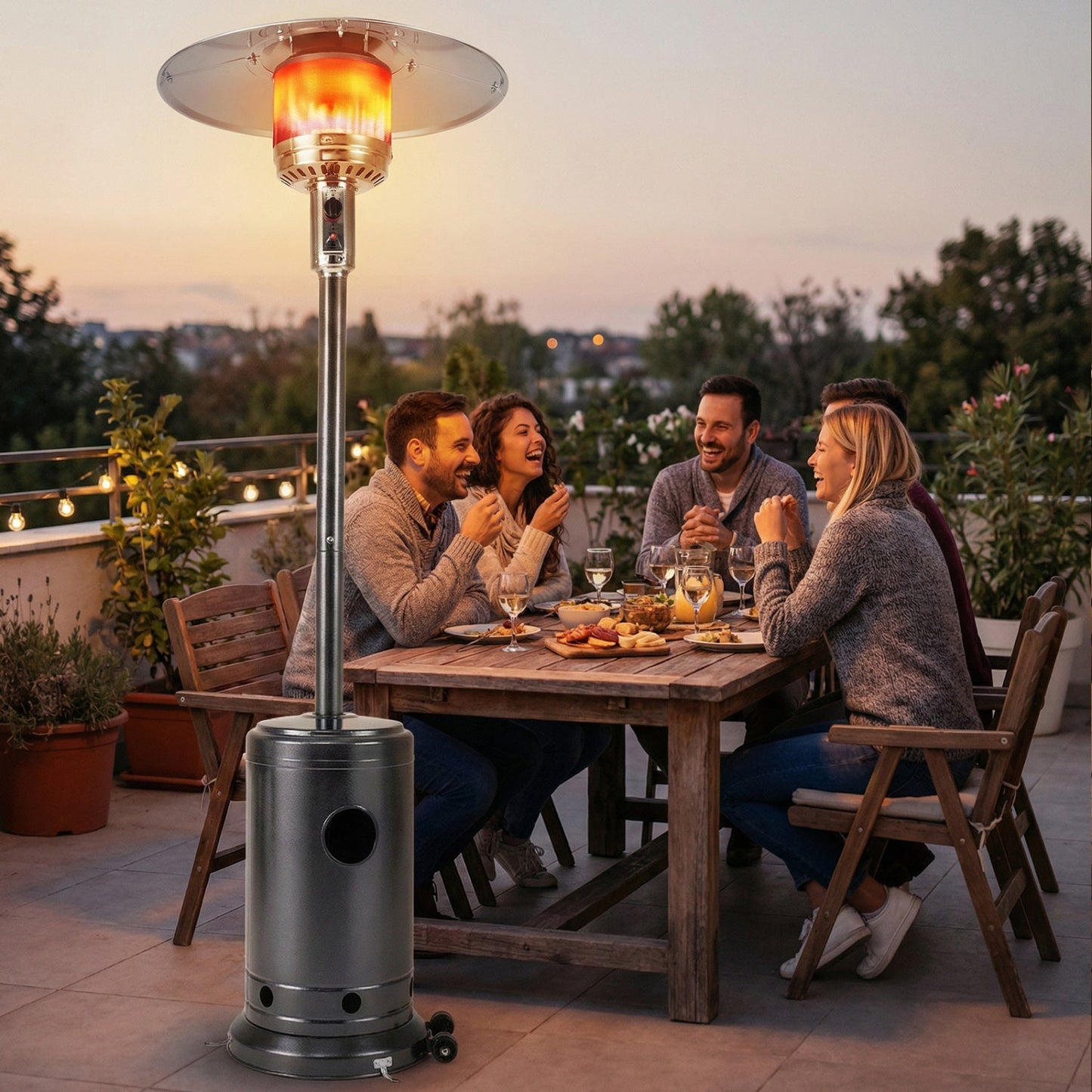 50 000 BTU Patio Propane Gas Heater with Stainless Steel Burner