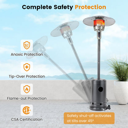 50 000 BTU Patio Propane Gas Heater with Stainless Steel Burner