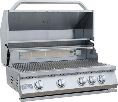 KoKoMo 7' Outdoor Kitchen Island with Grill – Built-In 32” Grill + Fridge