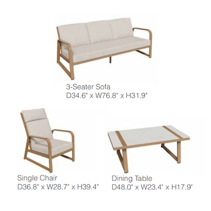 Mckinley 4-Piece Aluminum Living Room Set