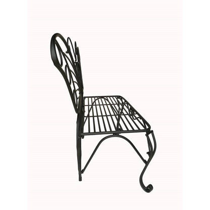 Modern Outdoor Butterfly Garden Bench in Black Metal Finish