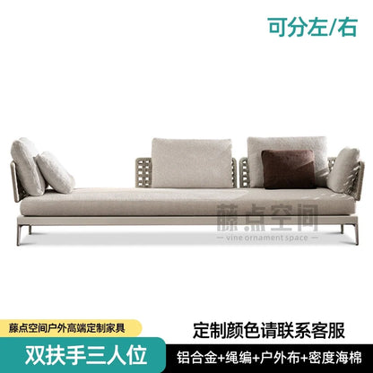 Scandinavian Corner Teak Rainproof Rattan Furniture