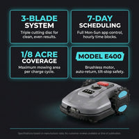 Robot Lawn Mower with App Control – Adjustable Cutting Height, Auto-Charging, Obstacle Detection & Smart Scheduling – Ideal for Lawns up to 1/8 Acre — Results & Stats