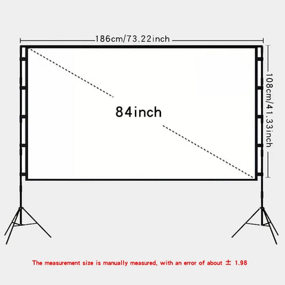 Double triangular bracket projection screen, more stable and not afraid of wind, easy to install, with storage bag
