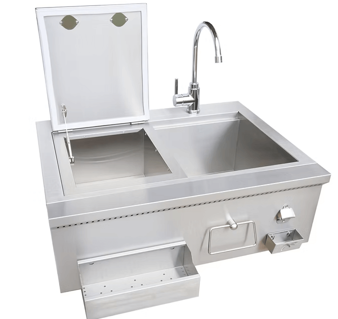 Kokomo 30" Built-In Bartender Cocktail Station With Sink Bottle Opener and Ice Chest  Backyard  Brillance