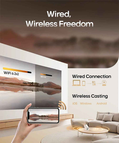 HY300 Pro 4K Projector-Android 11 Dual Wifi6 260ANSI, 1080P 1280*720P Home Cinema Projetor